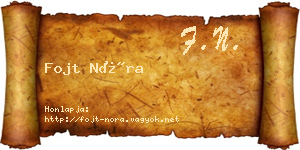 Fojt Nóra névjegykártya