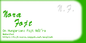 nora fojt business card